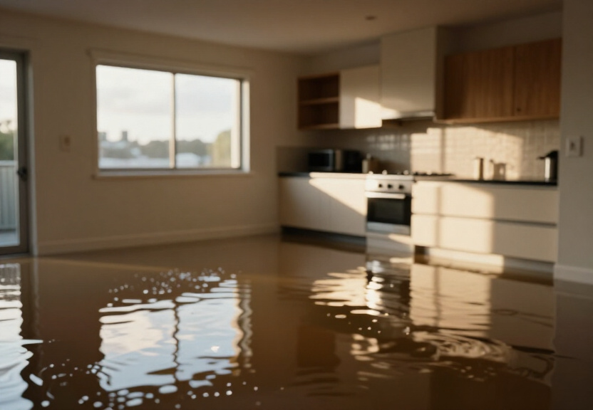 Flooded garage in Woronora Heights before cleanup